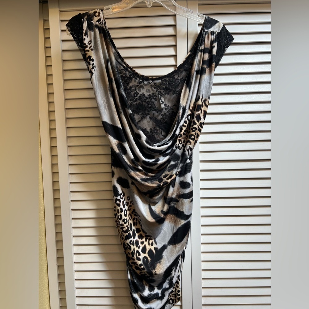 Vintage Y2K Animal Print Dress Sz S/M